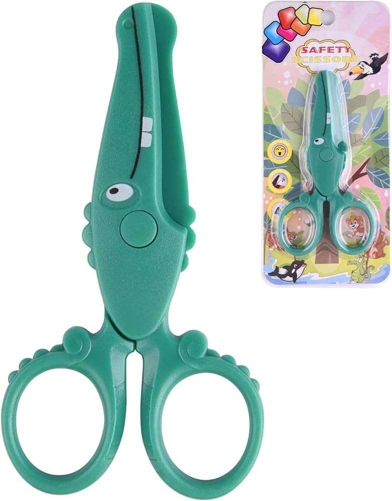 ASTARON Toddler Safety Scissors, Cute Crocodile Kids Preschool Training Scissors, Art Craft Plast... | Amazon (US)