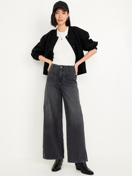 High-Waisted Baggy Wide-Leg Trouser Jeans | Old Navy (US)