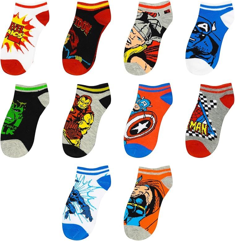 Marvel Spider-man Socks for Boys, 10 Pairs Low Cut Socks for Boys Ages 3-9 | Amazon (US)