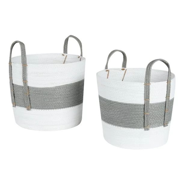 Mainstays Paper Rope Baskets, Set of 2, 14" and 12.5", Storage | Walmart (US)