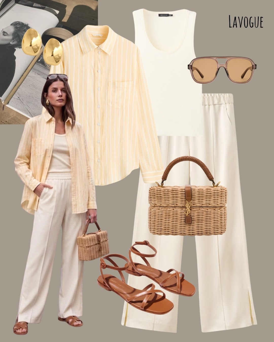 Easy, breezy spring layers 🌼
Yellow striped linen shirt over a tank, cream satin pants, and tan sandals for a soft, polished feel. Finished with a raffia bag for that effortless summer touch.
Shop Below 👇🏼 

#LTKStyle #EffortlessLooks #SummerOutfit

#LTKootd #LTKSeasonal