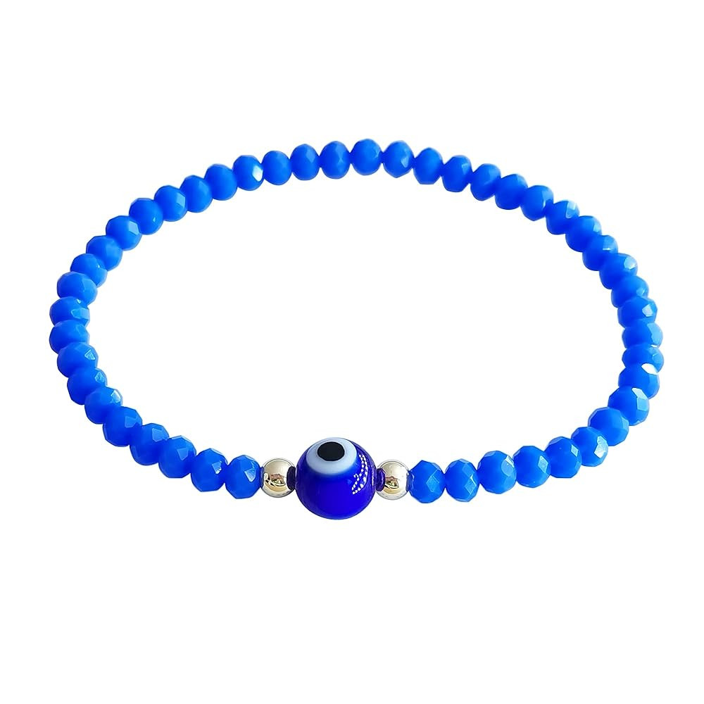 Evil Eye Crystal Bead Bracelet Freshwater Pearl Amulet Protection Good Luck Bracelet For Women Te... | Amazon (US)