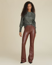 Beverly High-Rise Skinny Flare Vegan Leather Jean | Veronica Beard