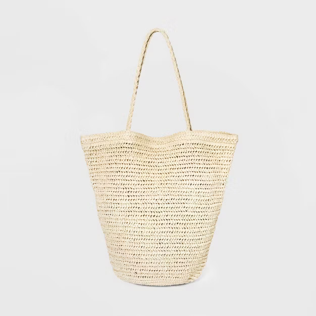 Striped Straw Shopper Tote Handbag - Universal Thread™ | Target