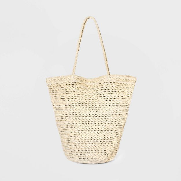 Striped Straw Shopper Tote Handbag - Universal Thread™ | Target