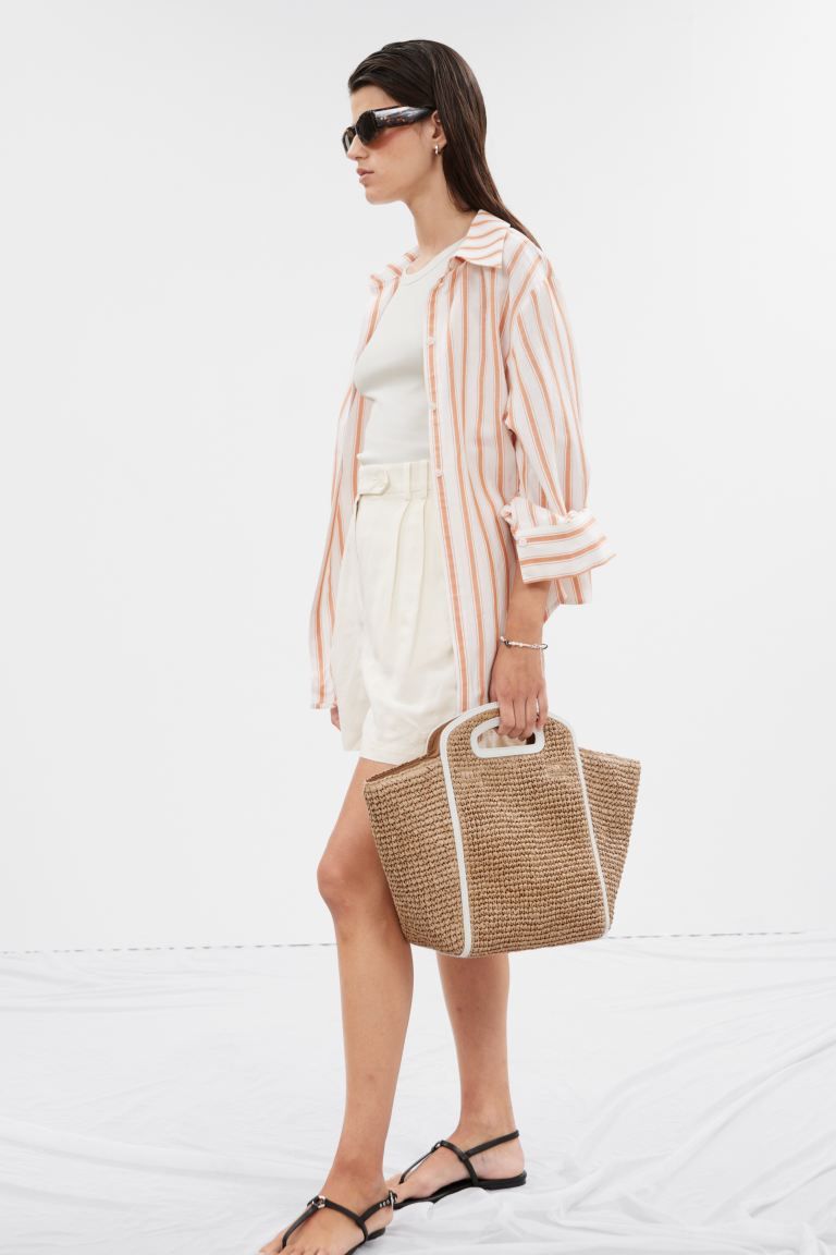 Large Straw Tote - Beige - Ladies | H&M GB | H&M (UK, MY, IN, SG, PH, TW, HK)