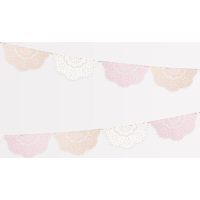 Broderie Anglaise Lace Multi Pennant Garland (Pink, One Size) | Meri Meri from Maisonette | Maisonette