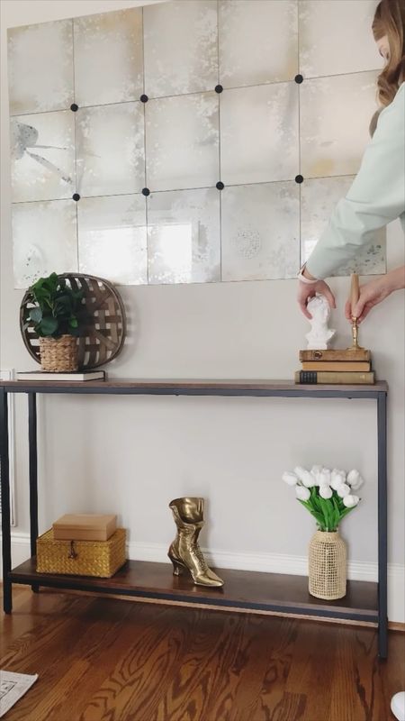 Getting my narrow console table for my living room styled for spring! I’m obsessed with the decor I used for this! A basket and fake plant, fake tulips, a vintage brass boot vase, old books, a bust vase, and brass candlesticks! What do you think of my home decor choices for Spring? 


Small spaces | small space furniture | Amazon finds | spring home decor | Walmart finds | thrifted finds | decorating for spring 

#LTKSeasonal #LTKsalealert #LTKhome