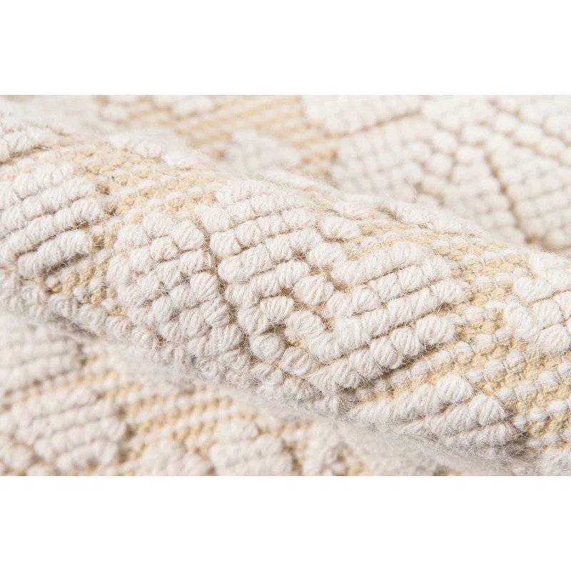 Lisbon Floral Handmade Flatweave Area Rug in Ivory | Wayfair North America