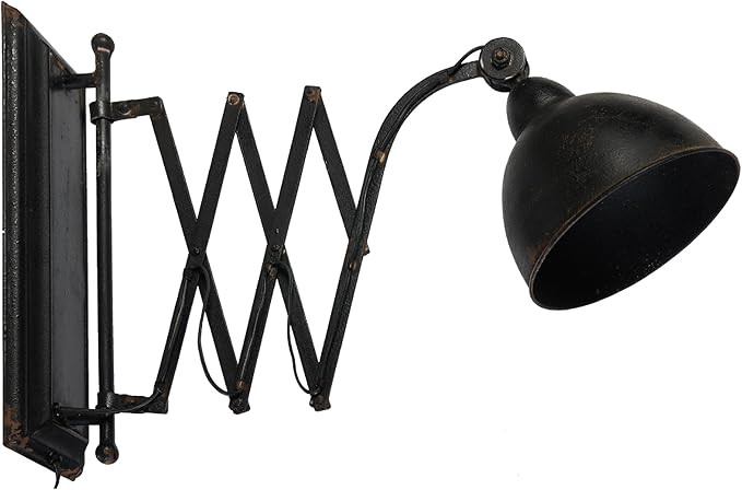 Benjara 18 Inch Wall Mounted Lamp, Extendable Accordion Arm, Iron | Amazon (US)