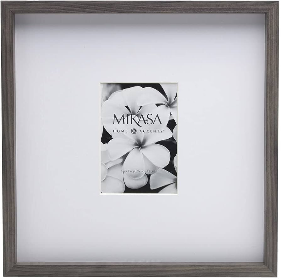 Mikasa 16x16 in. Gallery Frame 15x15 in. Photo without Mat, 5x7 in. Photo with Mat, 2 mm Beveled ... | Amazon (US)