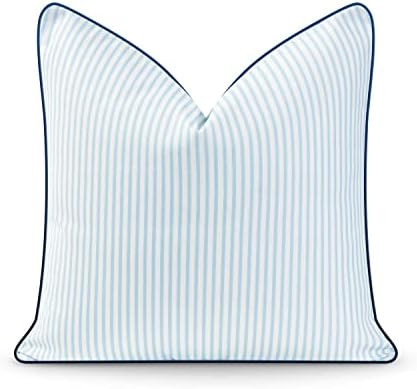 Hofdeco Premium Coastal Hampton Style Patio Indoor Outdoor Pillow Cover Only, 20"x20" Water Resis... | Amazon (US)