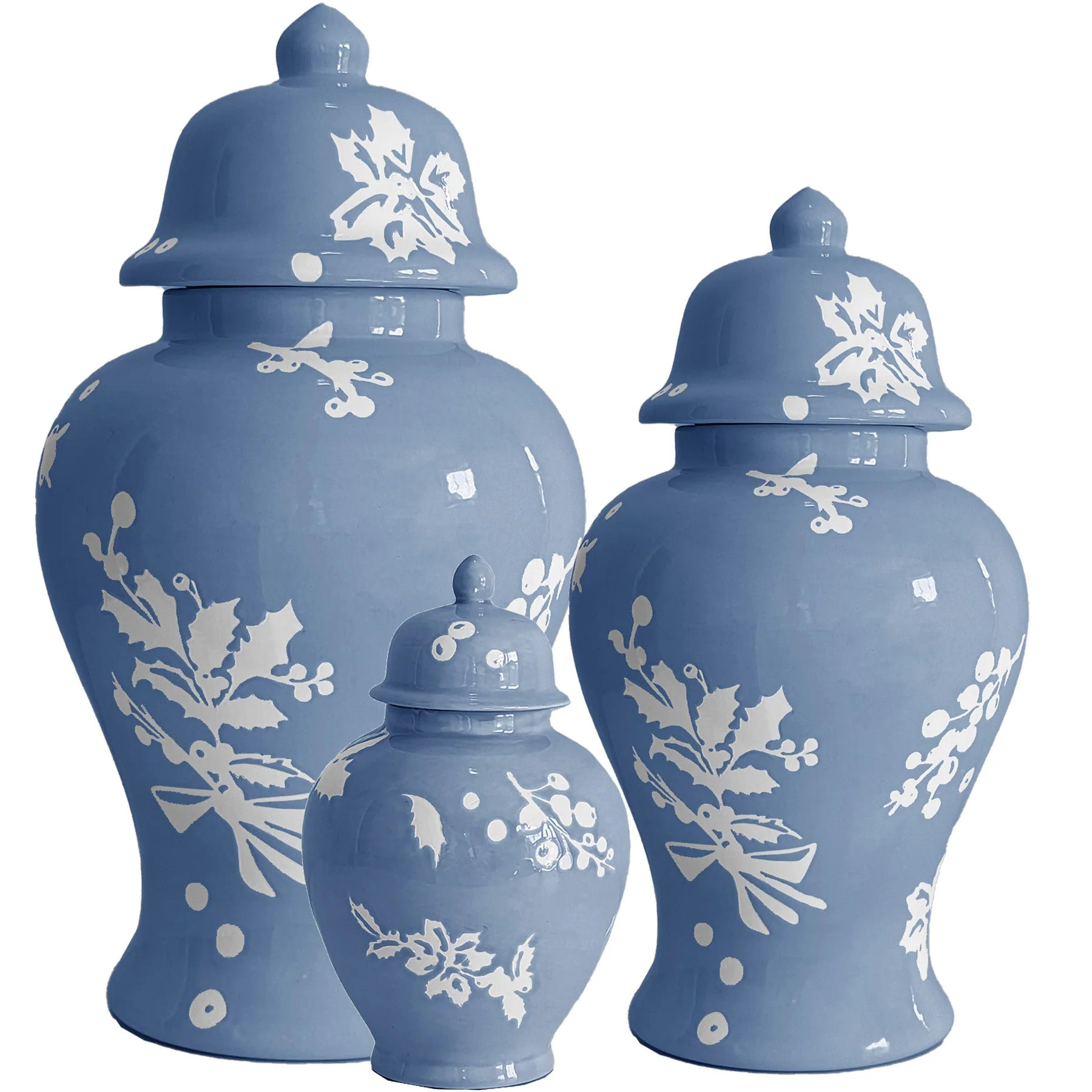 Deck the Halls Ginger Jars in French Blue | Ruby Clay Company