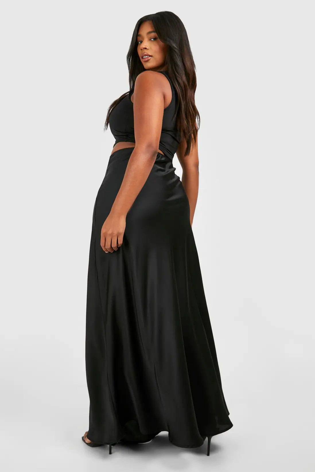 Skirts | Plus Satin Drawcord Maxi Skirt | boohoo | Debenhams UK