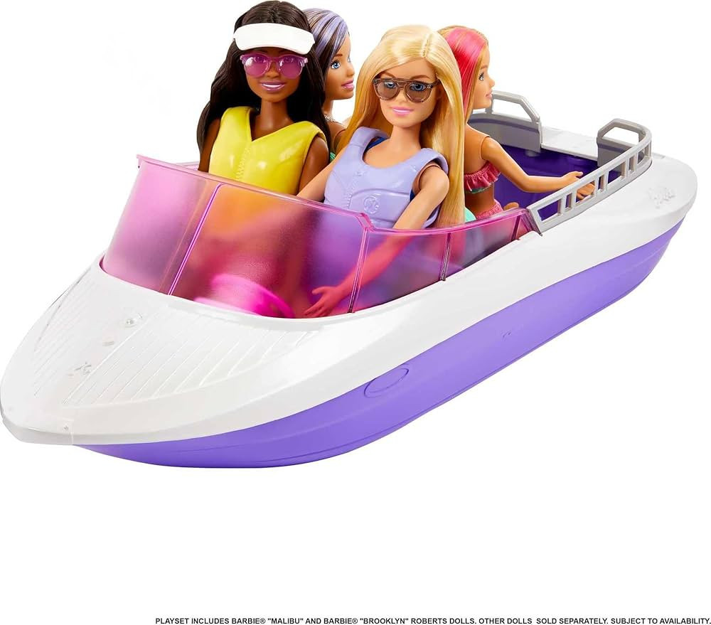 Barbie Mermaid Power Dolls & Toy Boat Playset, "Malibu" & "Brooklyn" in 18-in Floating Boat with ... | Amazon (US)