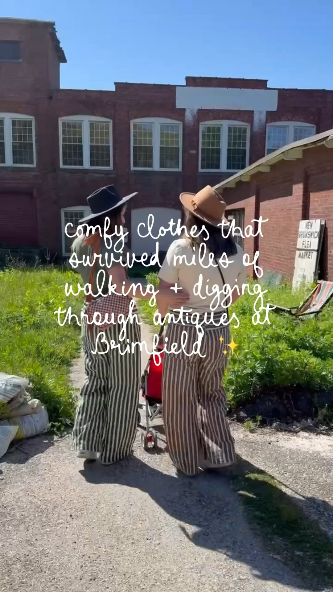A lot of you asked about our outfits from Brimfield Antique Market, so I linked everything here 🤎 We walked miles, dug through fields of vintage treasures, and needed outfits that were comfortable, breathable, and practical for a full day of antiquing. Sharing the cozy basics, comfy shoes, layers, and accessories Kelly and I wore while treasure hunting all day long ✨