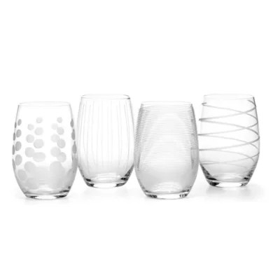 Mikasa® Cheers 17 oz. Stemless Wine Glasses (Set of 4) | Bed Bath & Beyond | Bed Bath & Beyond