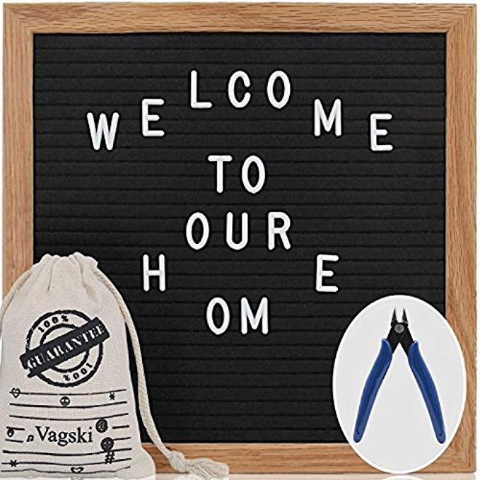 Letter Board - 10'' x 10'' Black Felt Letter Board with 400 Letters, Changeable Letter Board 10x10 W | Amazon (US)