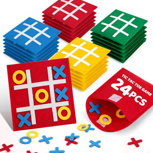 EZLYFF 24 Pcs Tic Tac Toe Strategy Board Games for Kids Family, Valentine's Day Party Favors Goodie Bag Stuffers for Kids, Classroom Prizes Elementary, Birthday Party Gifts | Amazon (US)