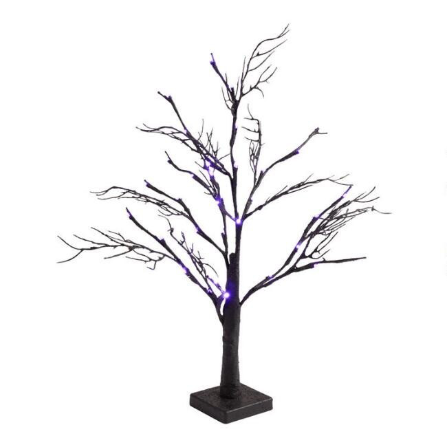 Black Micro LED Battery Operated Spooky Tree Decor | World Market