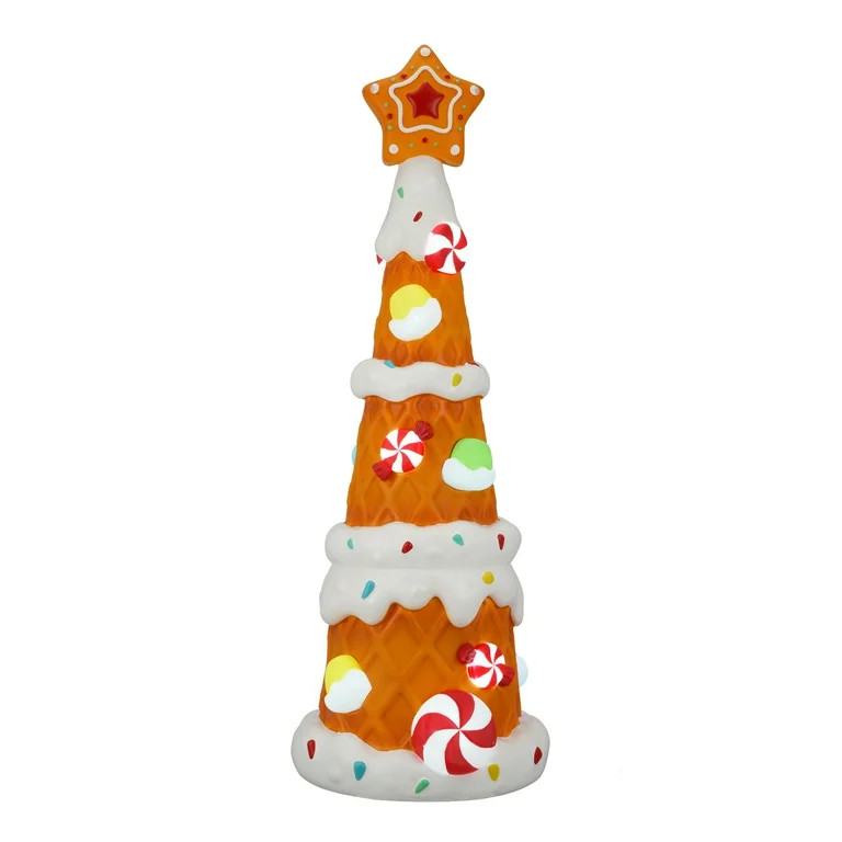 Light-up Tan Gingerbread Waffle Tree, 36 in, Christmas Decoration, by Holiday Time | Walmart (US)