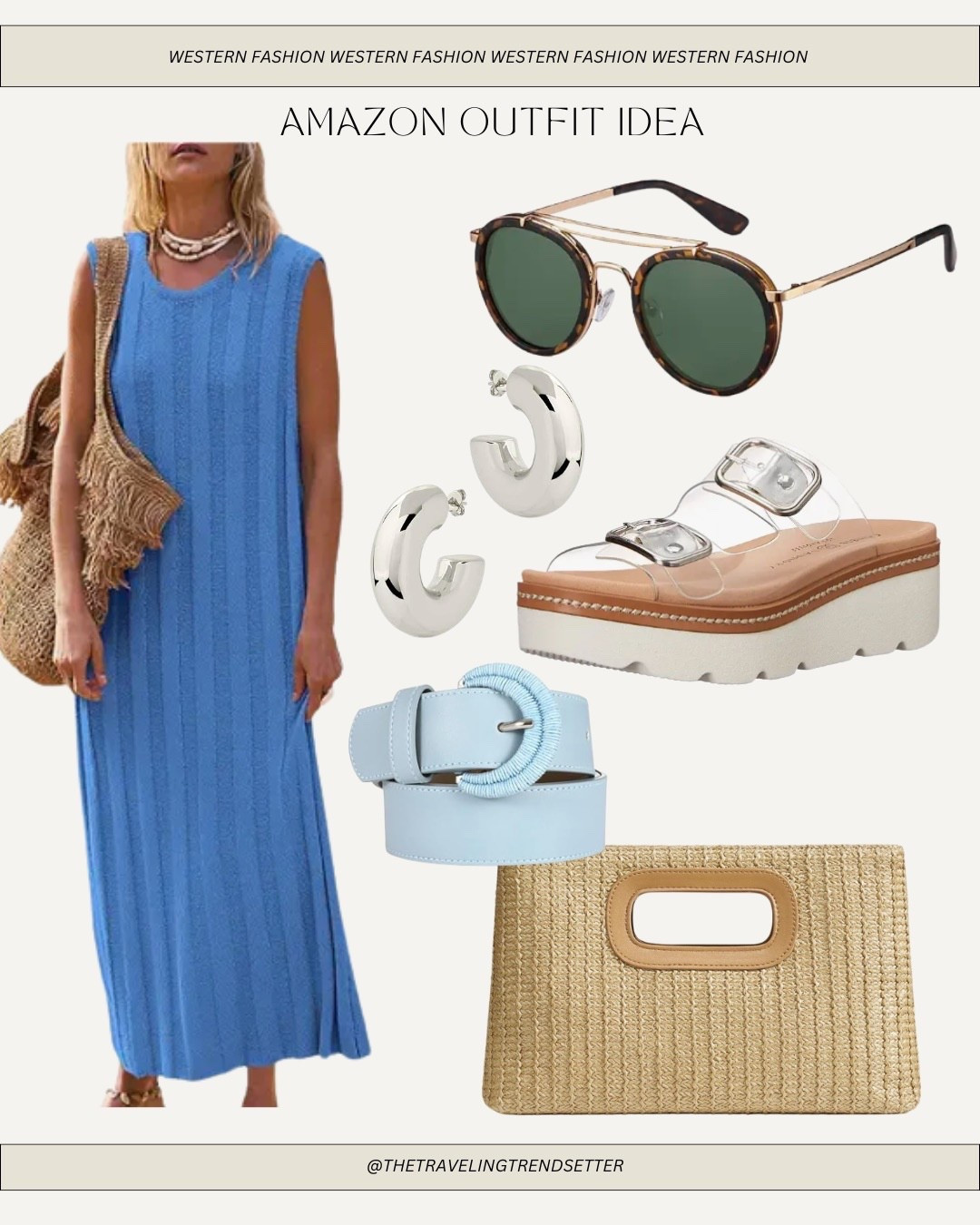 Amazon outfit idea  - long maxi dress - sandals - sunglasses - belt - resort wear - vacation outfit - earrings - belts 

#LTKFindsUnder50 #LTKFindsUnder100 #LTKStyleTip
