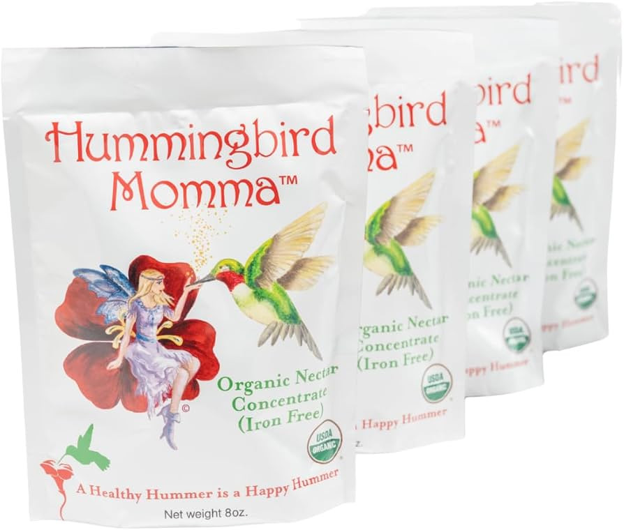 USDA Organic Hummingbird Nectar, Iron-Free, 4 x 8oz Concentrate Pouches, All-Natural, Dye-Free Ne... | Amazon (US)