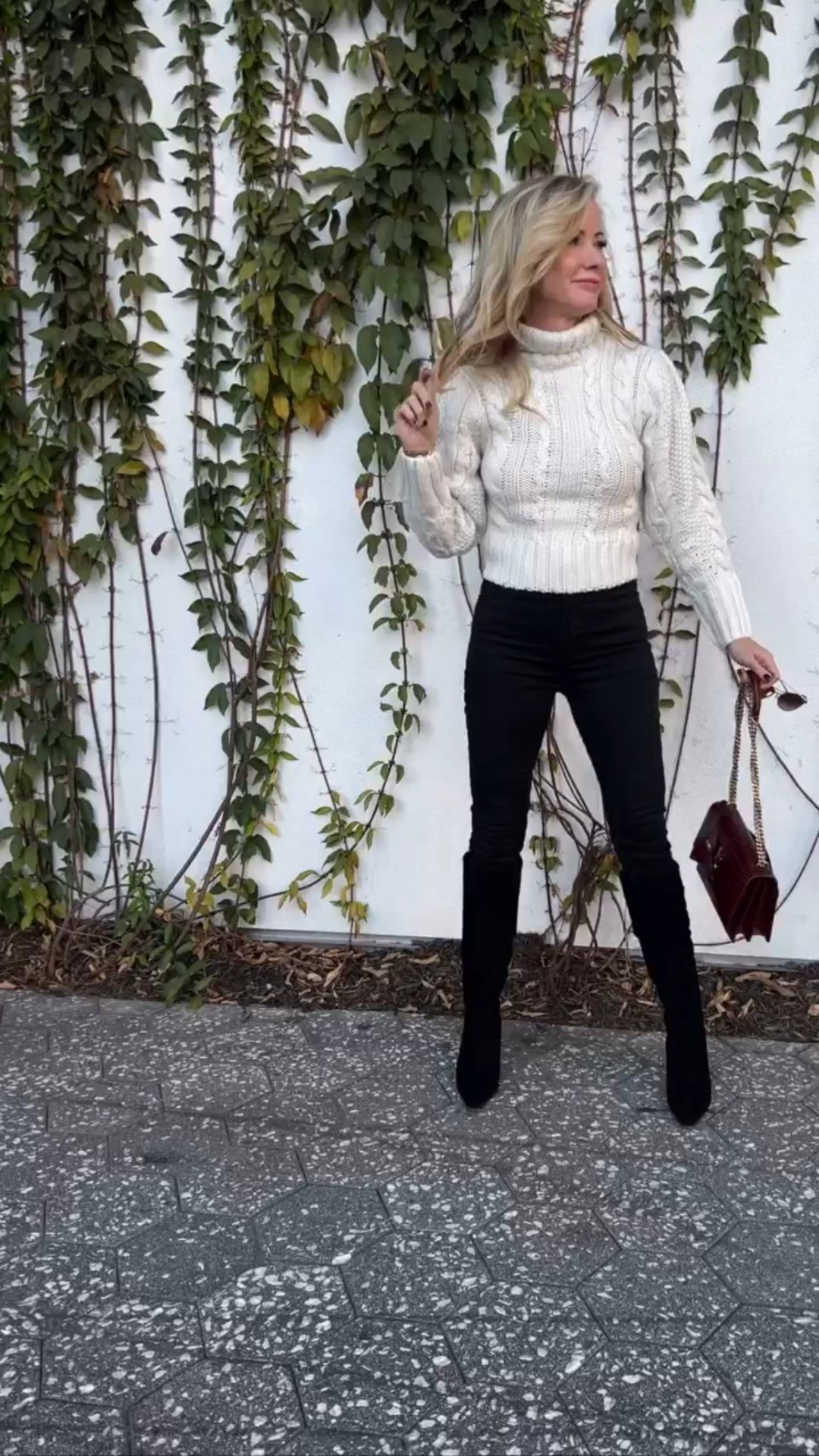 Cozy winter classic 🤍 A cream cable-knit turtleneck paired with black denim and tall boots — timeless, warm, and so easy to style. Linking everything for you!

#LTKOver40 #LTKSeasonal #LTKootd