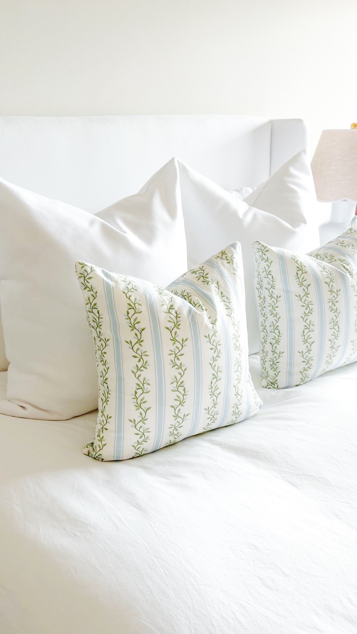 Loving these new floral throw pillows from Spoonflower, linked below with other details about my bedding! 🧺 I purchased the linen/cotton blend in the 18” size. 

#LTKHome