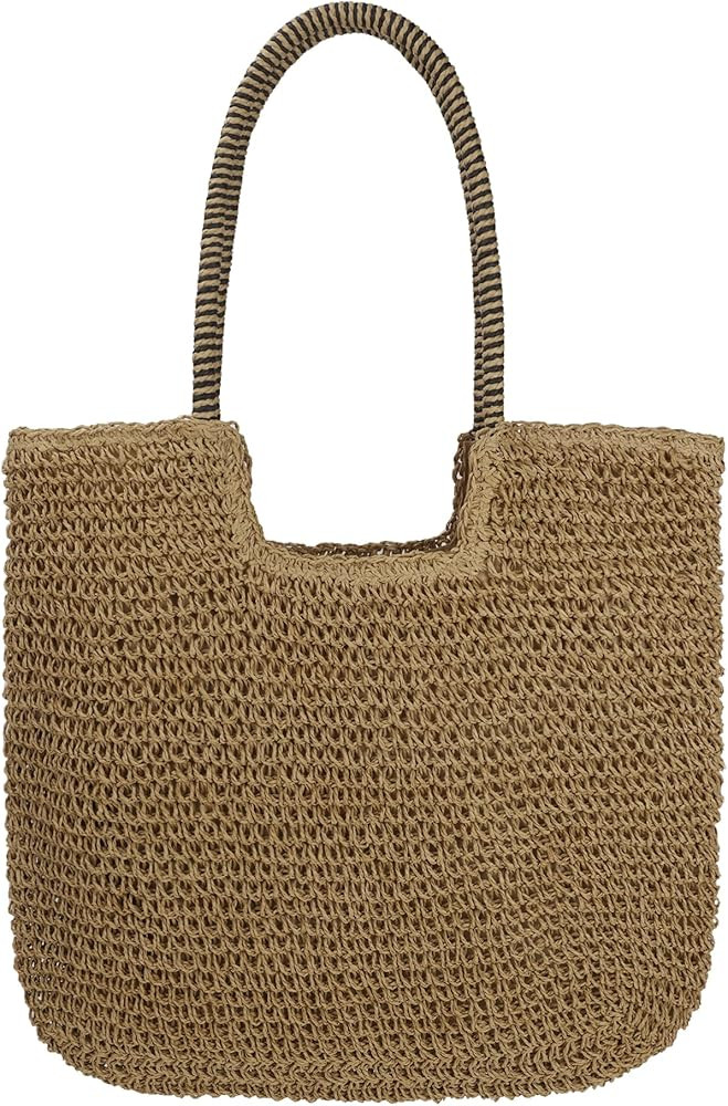 Women Large Straw Beach Bag Handmade Woven Shoulder Bags Hobo Tote Handbag Purse for Summer | Amazon (CA)