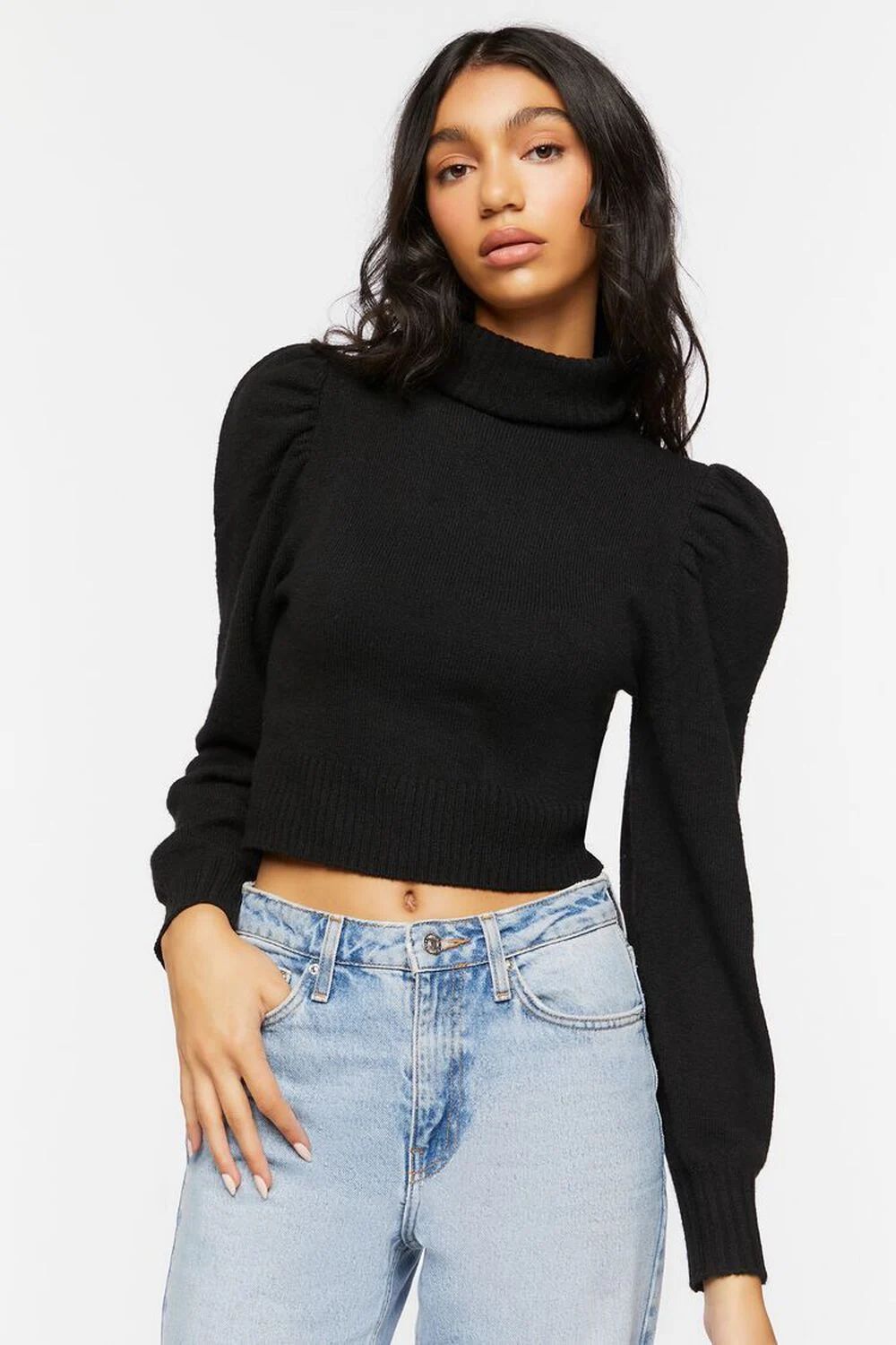 Puff-Sleeve Turtleneck Sweater | Forever 21 (US)