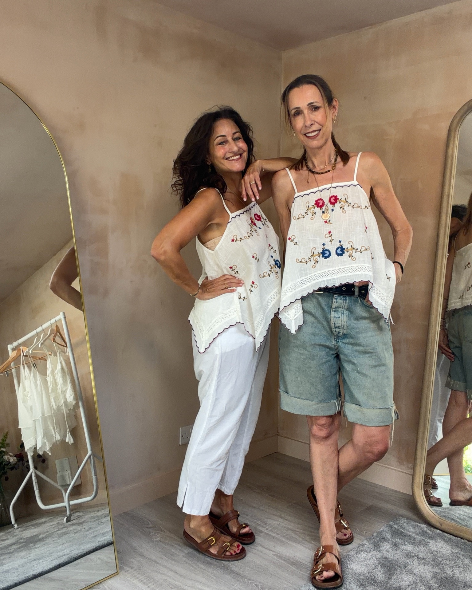 Summer tops at Marks & Spencer!  Trying on our favourites to see how they work on us both to see how they look on us both.

#LTKsummer #LTKeurope #LTKover50style