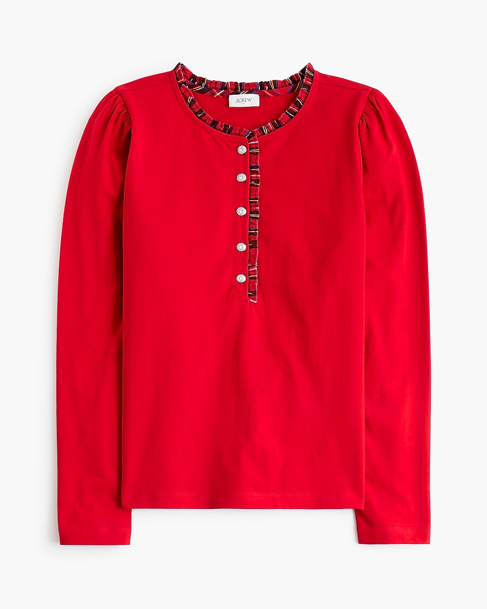 Long-sleeve tartan and jewels henley | J.Crew Factory