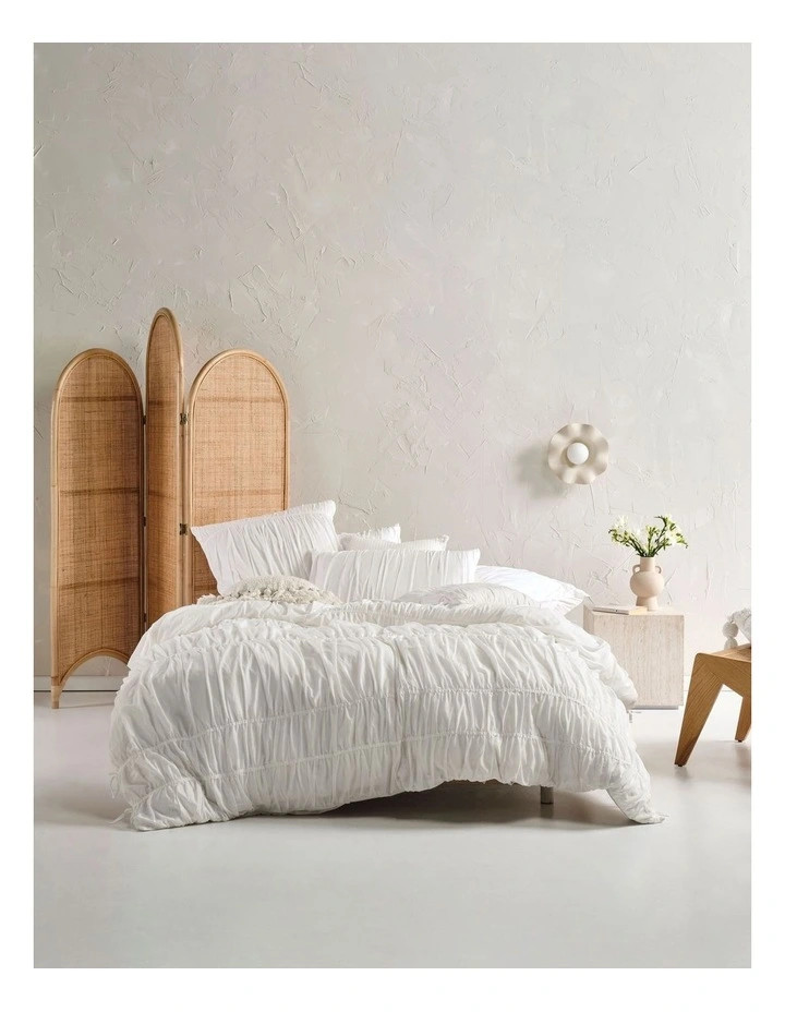 Layla Quilt Cover Set in White | Myer