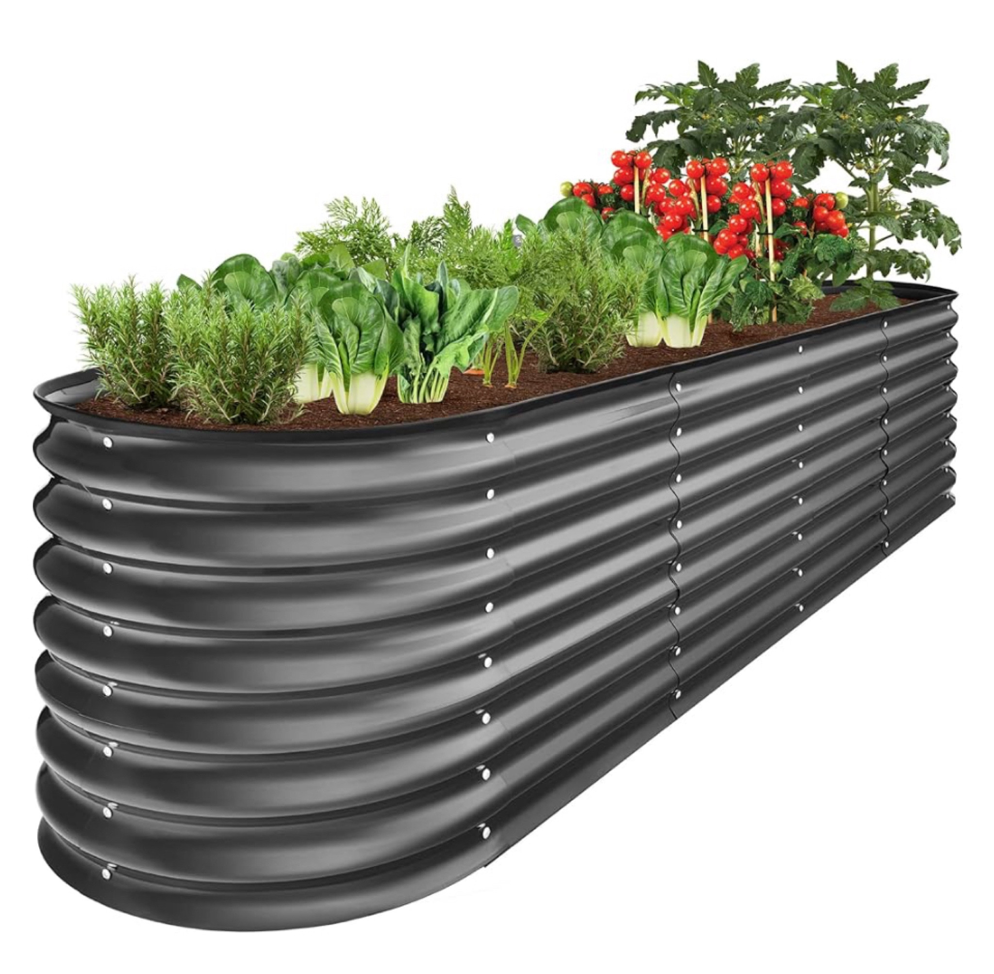 Best Choice Products 8x2x2ft Metal Raised Garden Bed, Oval Outdoor Deep Root Planter Box for Vegetables, Herbs w/ 4 Support Bars, 215 Gal Capacity - Charcoal

#LTKFindsUnder100 #LTKHome