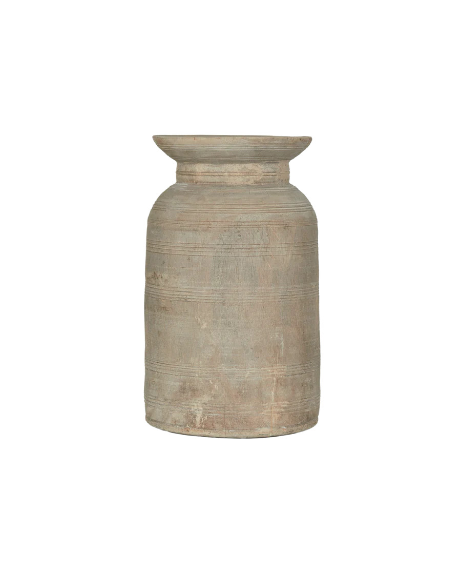 Olive Ateliers Vintage Teak Vase - Bleached from India | Olive Ateliers