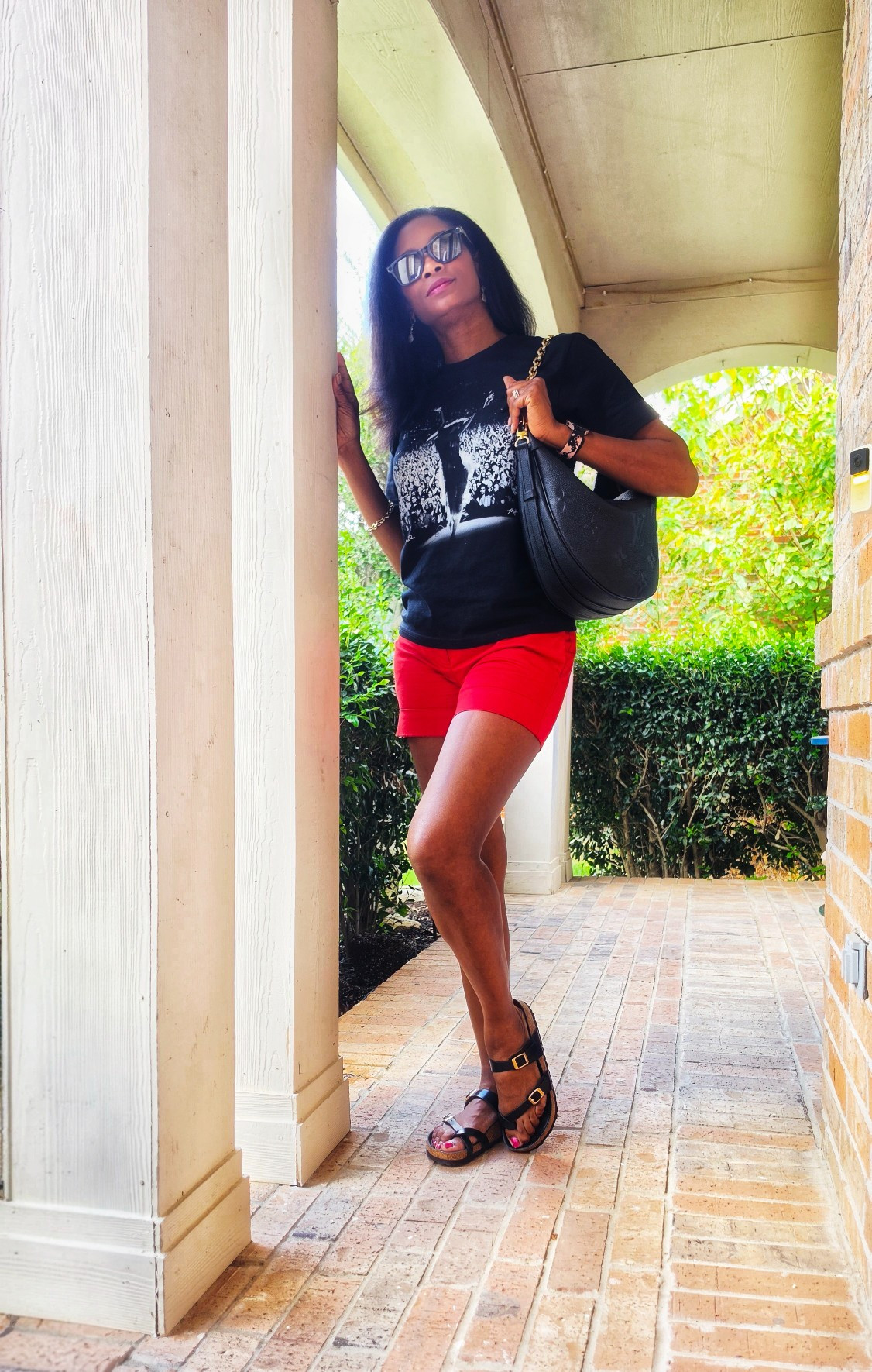 ❤️ I'm officially in love with Birkenstocks. All black gives cool girl vibes, and black leather soles means they look new for a long time!*#birkenstockmayari #birkenstock #weekendstyle #fortworthcontentcreator 

#LTKOver40