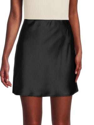 Solid Satin Mini Skirt | Saks Fifth Avenue OFF 5TH