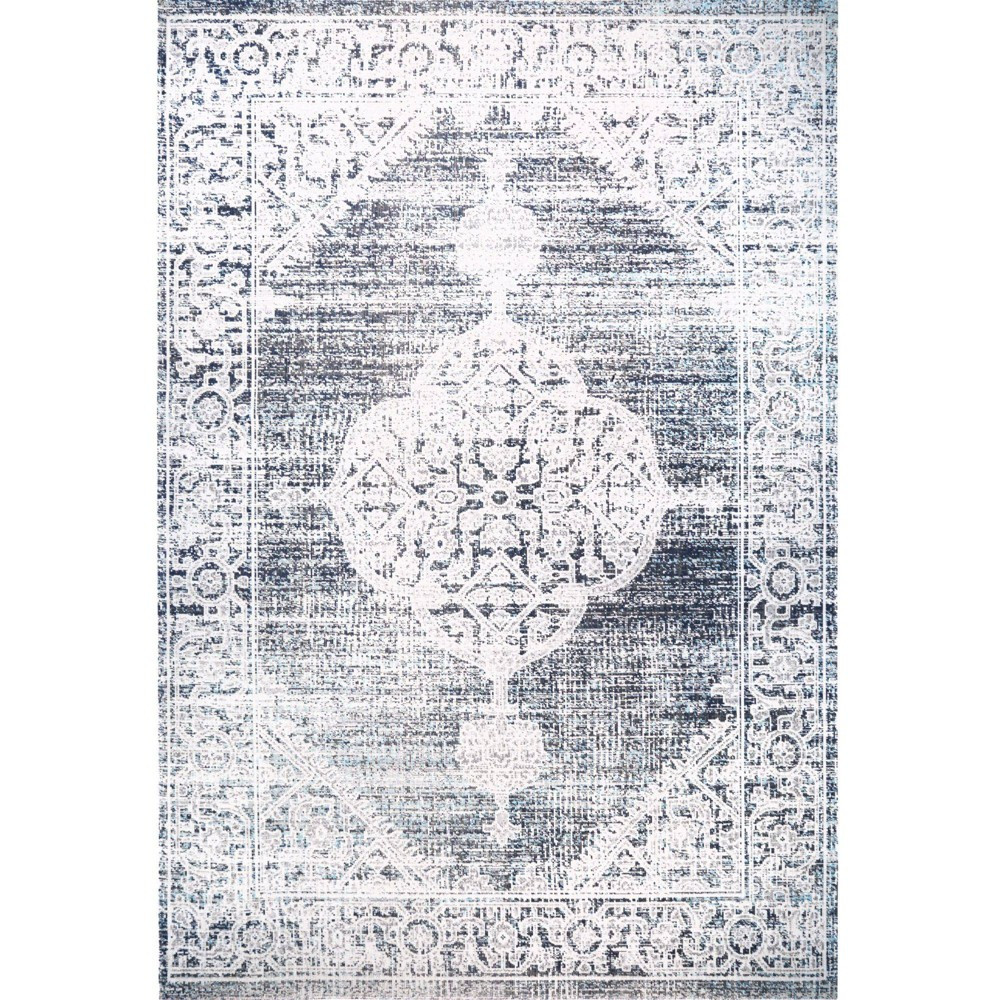 Sofia Magnolia 5'3"" x 7'2"" Outdoor Patio Rug Navy Blue - Nicole Miller | Target