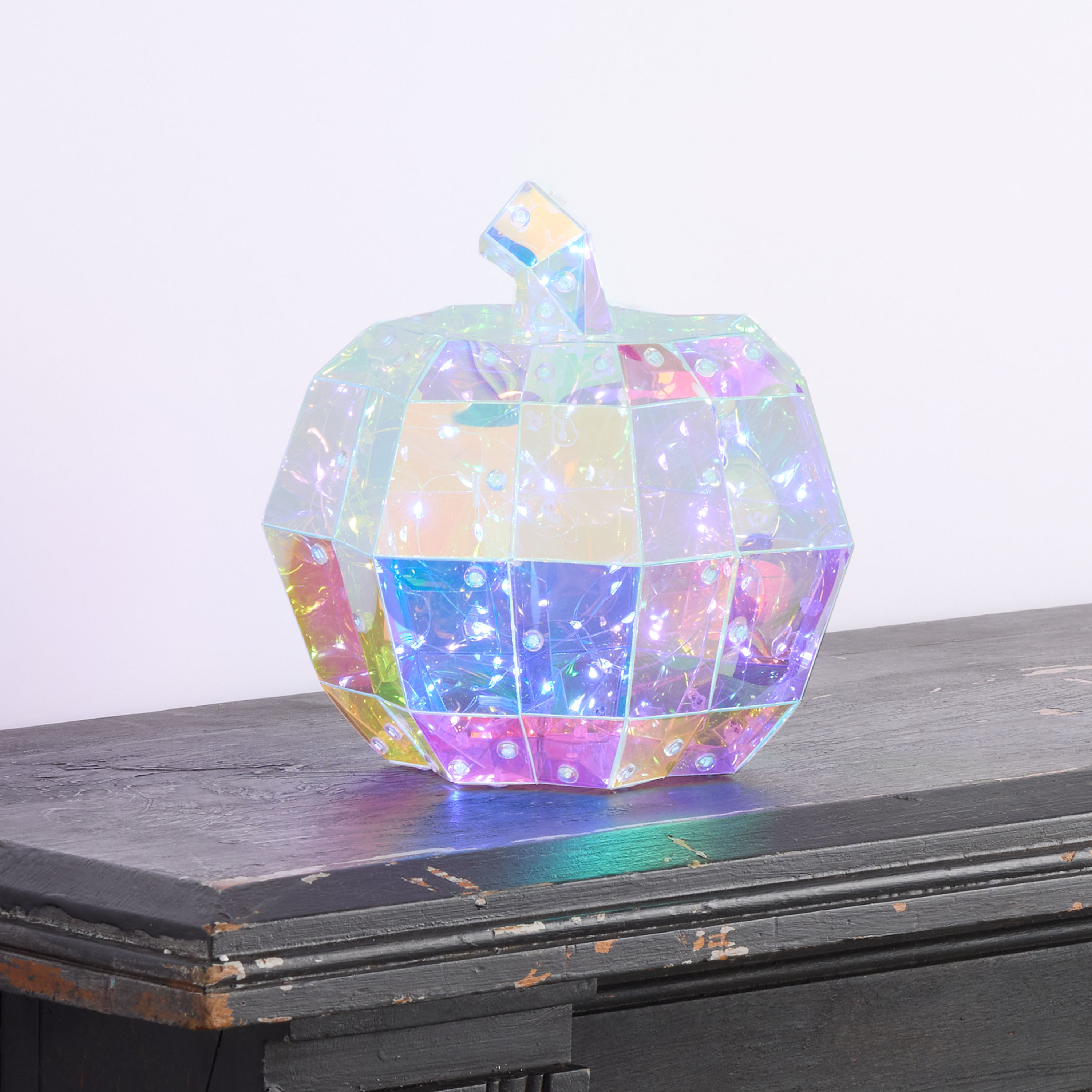 Iridescent Prismatic Pumpkin LED Light Up Decor | World Market