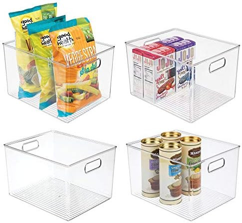 mDesign Plastic Storage Organizer Container Bins Holders with Handles - for Kitchen, Pantry, Cabi... | Amazon (US)