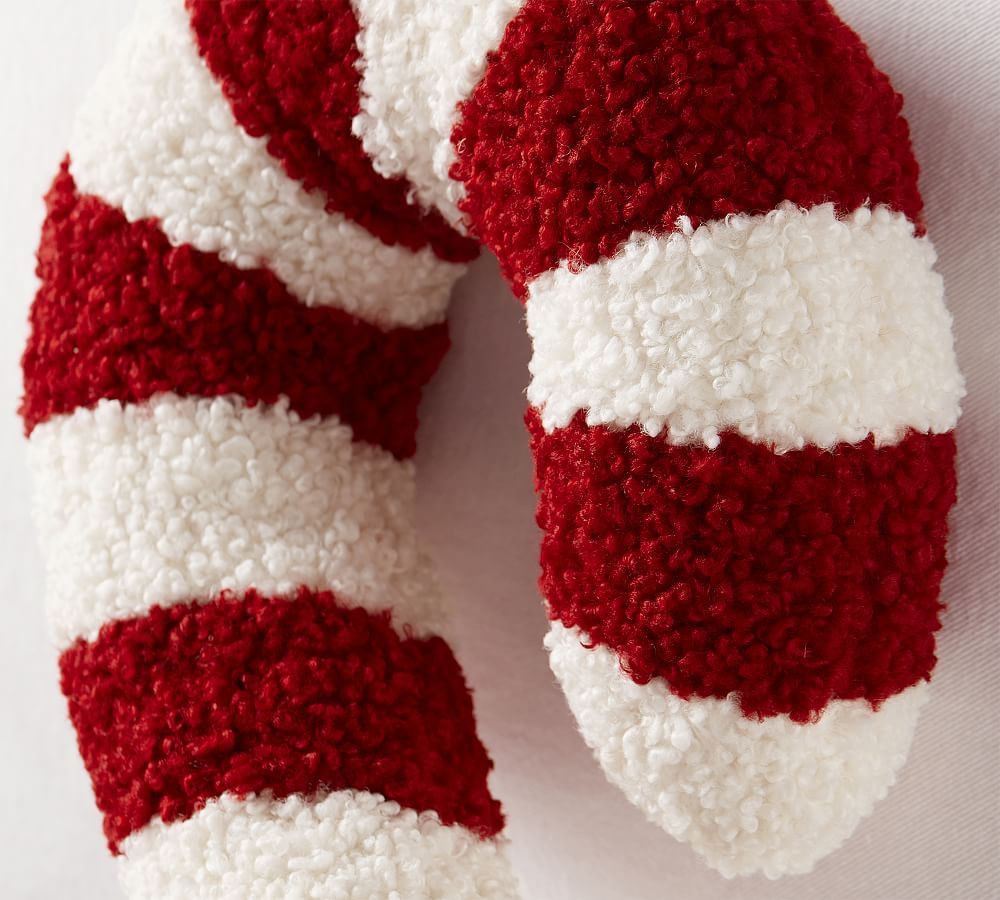 Cozy Teddy Candy Cane Pillow | Pottery Barn (US)
