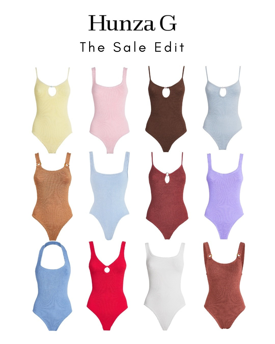 HUNZA G - The Sale Edit 
Amazing savings of up to 20% off my fave swimwear brand! One size fits all and has the most flattering cut. Always pick up more when they’re on offer 🩵

#swimwear #holiday #beachwear

#LTKsummer #LTKeurope #LTKuk