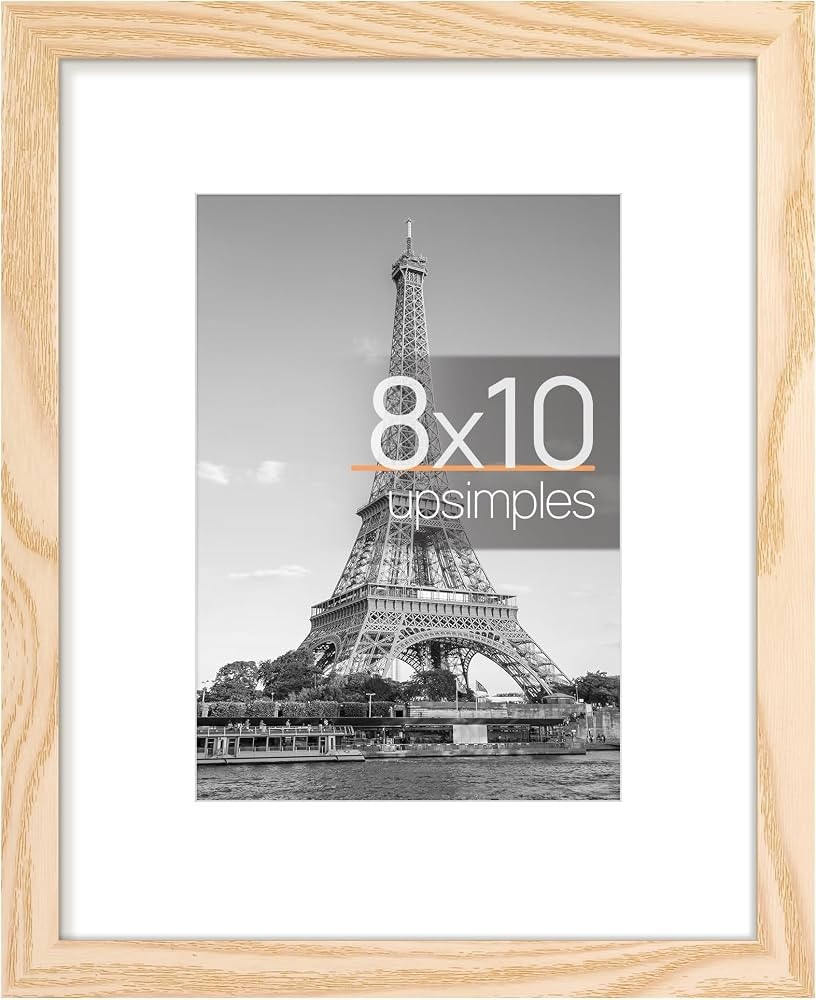 upsimples 8x10 Picture Frame, Display Pictures 5x7 with Mat or 8x10 Without Mat, Wall Hanging Pho... | Amazon (US)