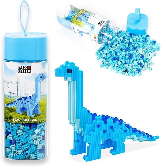 Pix Brix Pixel Art kit Puzzle Bricks – Dinosaur Series, Brachiosaurus – Patented Building Bri... | Amazon (US)