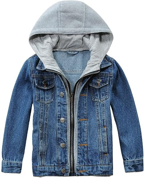 SITENG Boys Kids Denim Fall Ripped Jean Jacket Coat Outwear with Hole 100% Cotton | Amazon (US)
