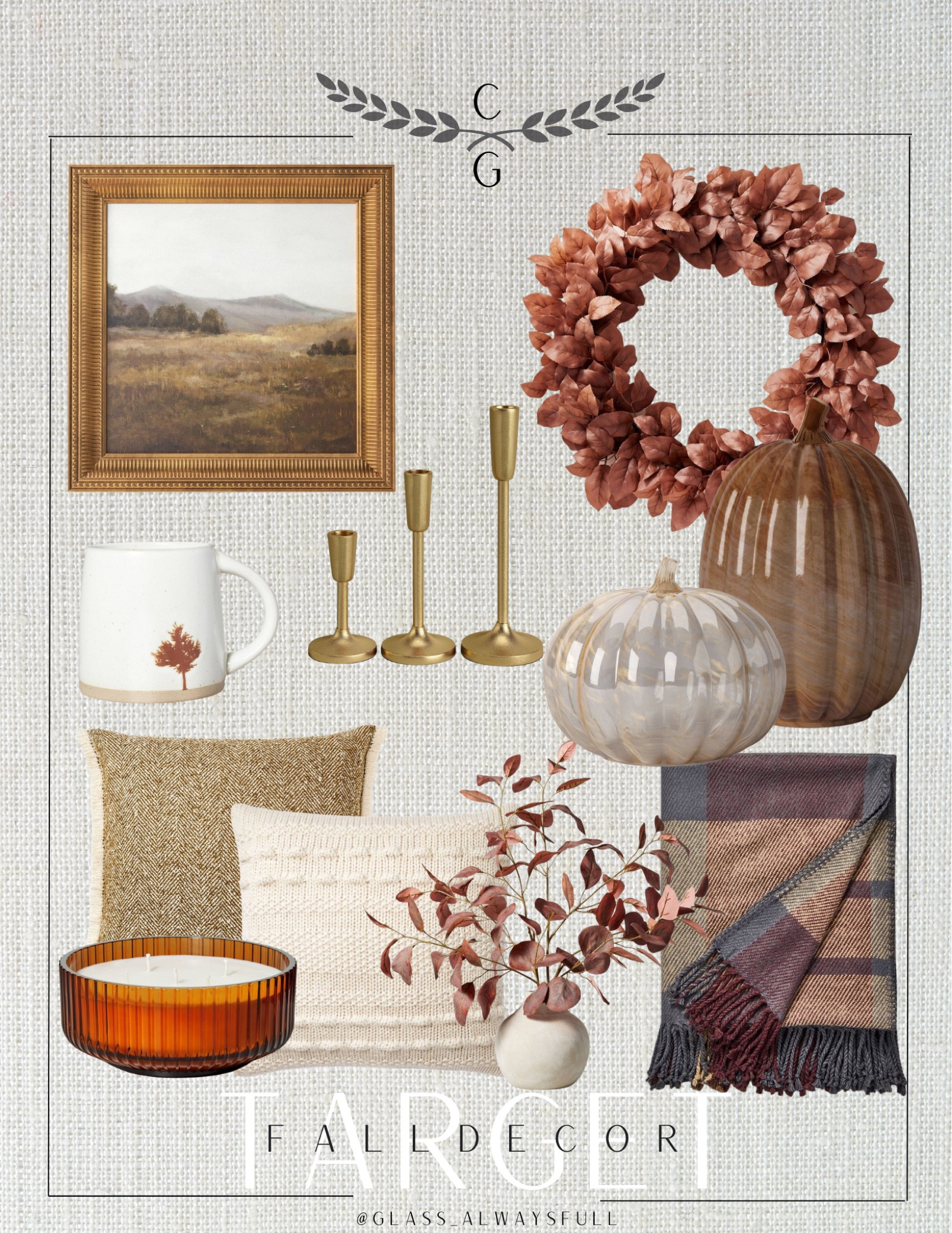 My target fall picks! This candle smells amazing! Fall decor, target, fall Decor, pumpkin decor, fall pillows, fall candle, fall wreath, fall, art, glass pumpkins, fall throw blanket, fall topiary, fall mug, thanksgiving decor. Callie Glass @glass_alwaysfull 

#LTKSeasonal #LTKfindsunder100 #LTKhome
