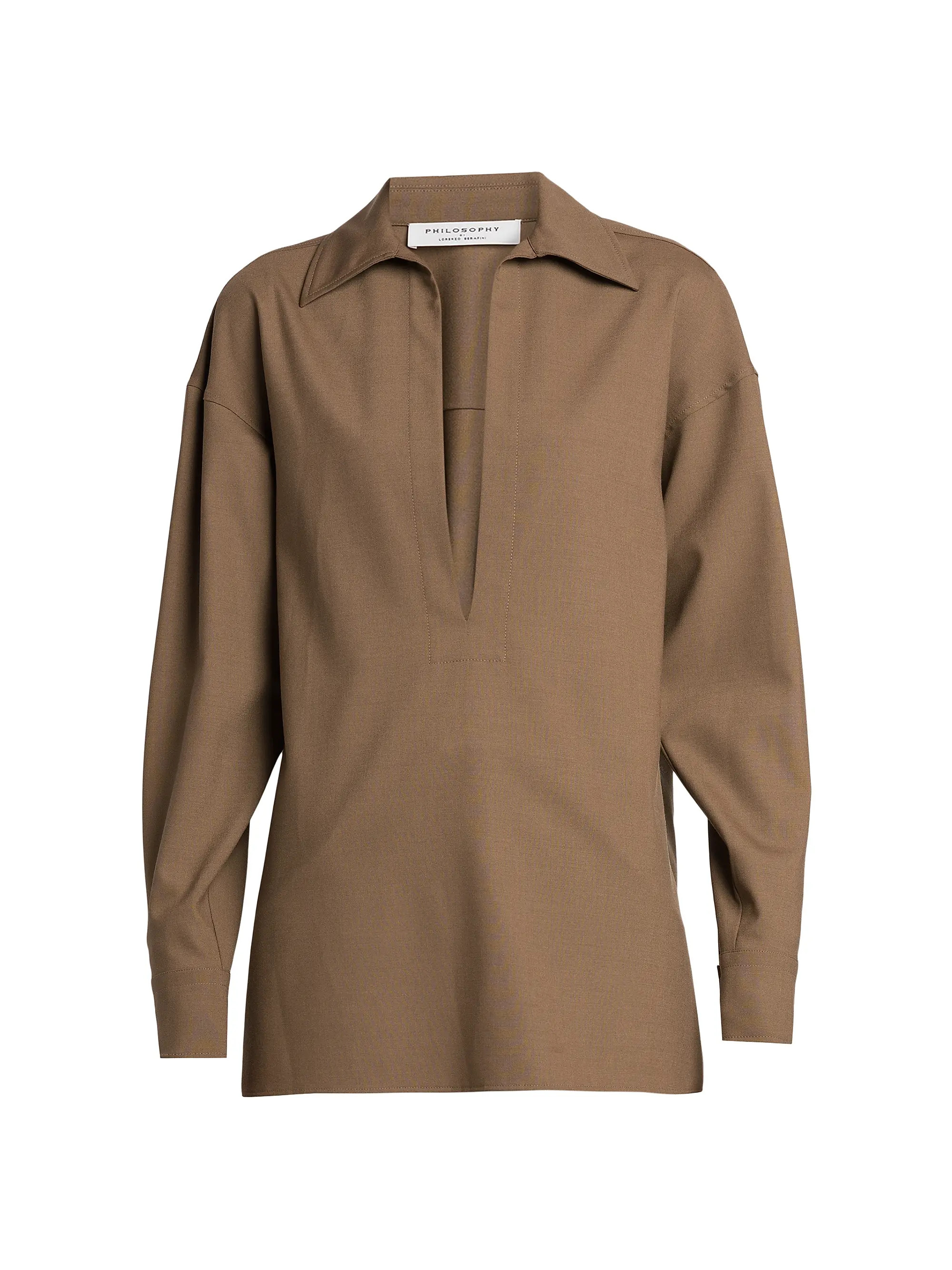 Oversized Johnny Collar Top | Saks Fifth Avenue