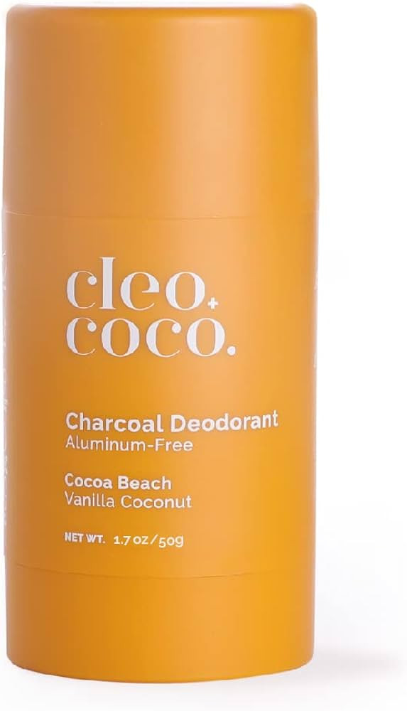 Cleo+Coco Natural Deodorant for Women & Men, Aluminum Free with Organic Coconut Oil, Activated Ch... | Amazon (US)