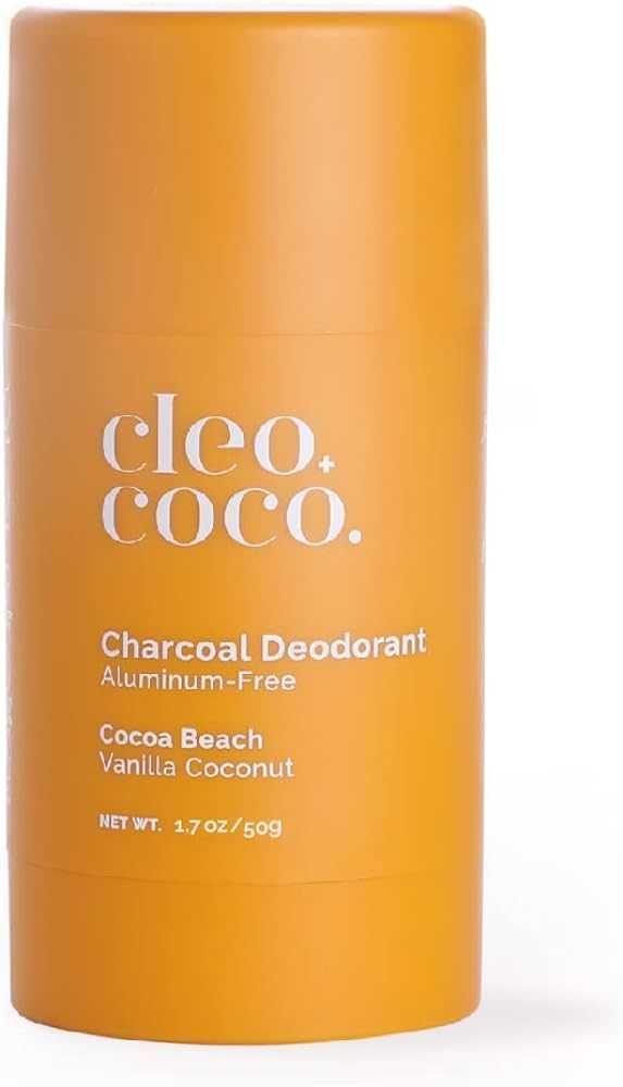 Cleo+Coco Natural Deodorant for Women & Men, Aluminum Free with Organic Coconut Oil, Activated Ch... | Amazon (US)